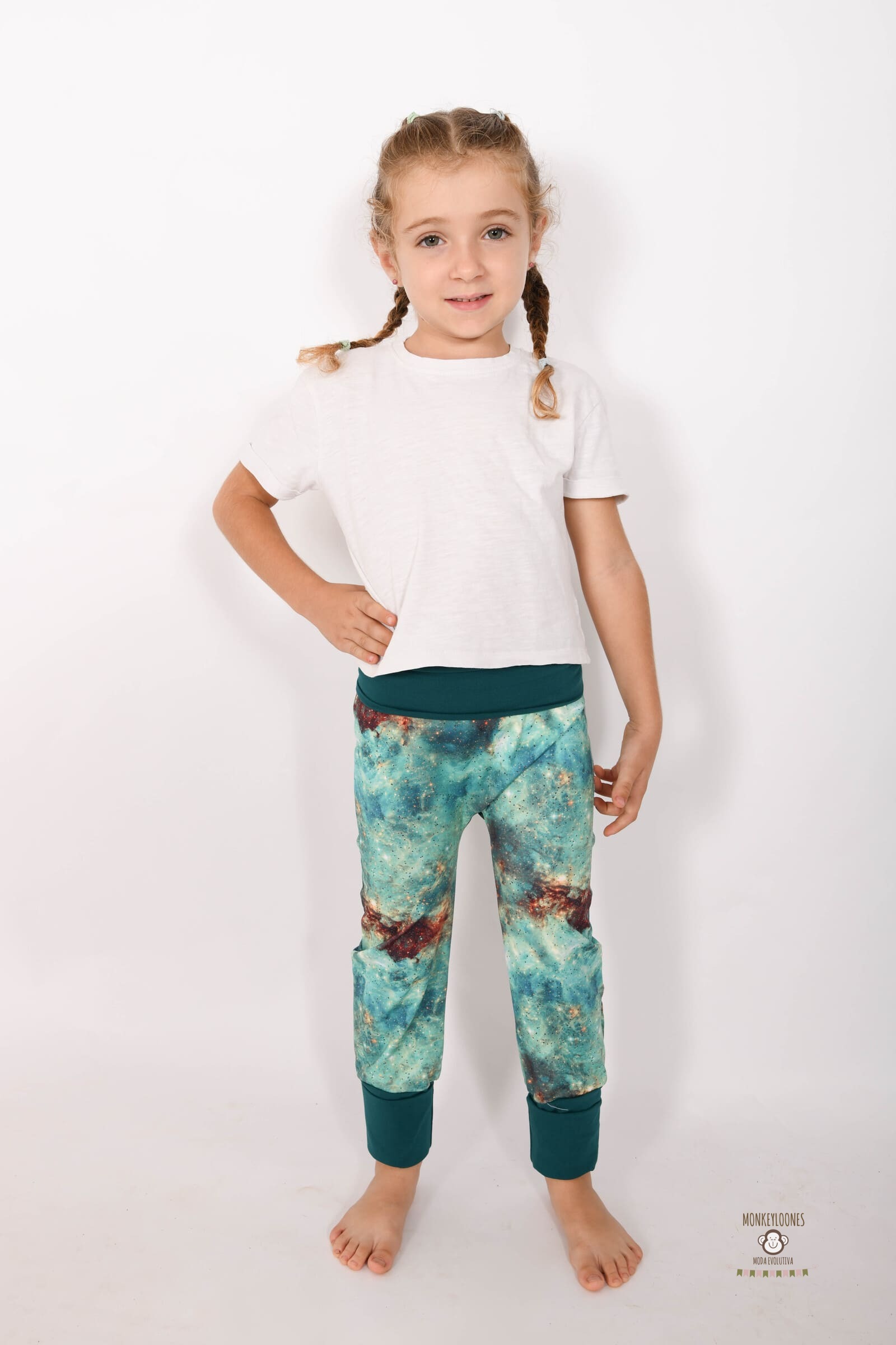 Pantalón Evolutivo "Cosmos" - Algodón Orgánico (Corte Sarouel) - Imagen 3