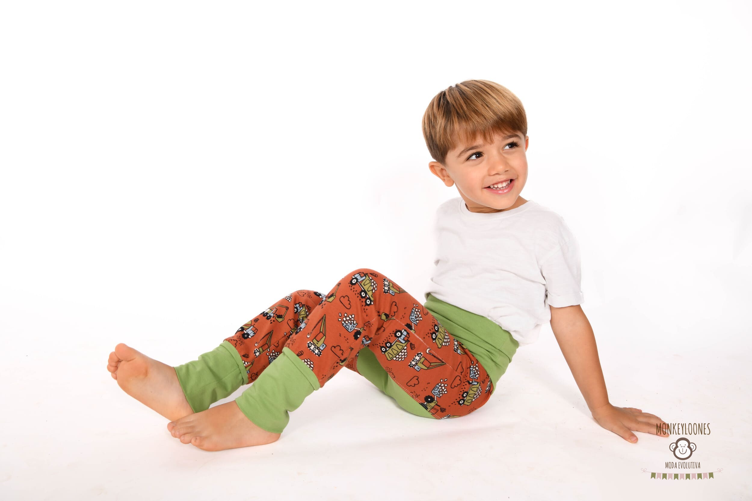 Pantalón Evolutivo "Grúas" - Algodón Orgánico (Corte Sarouel) - Imagen 5