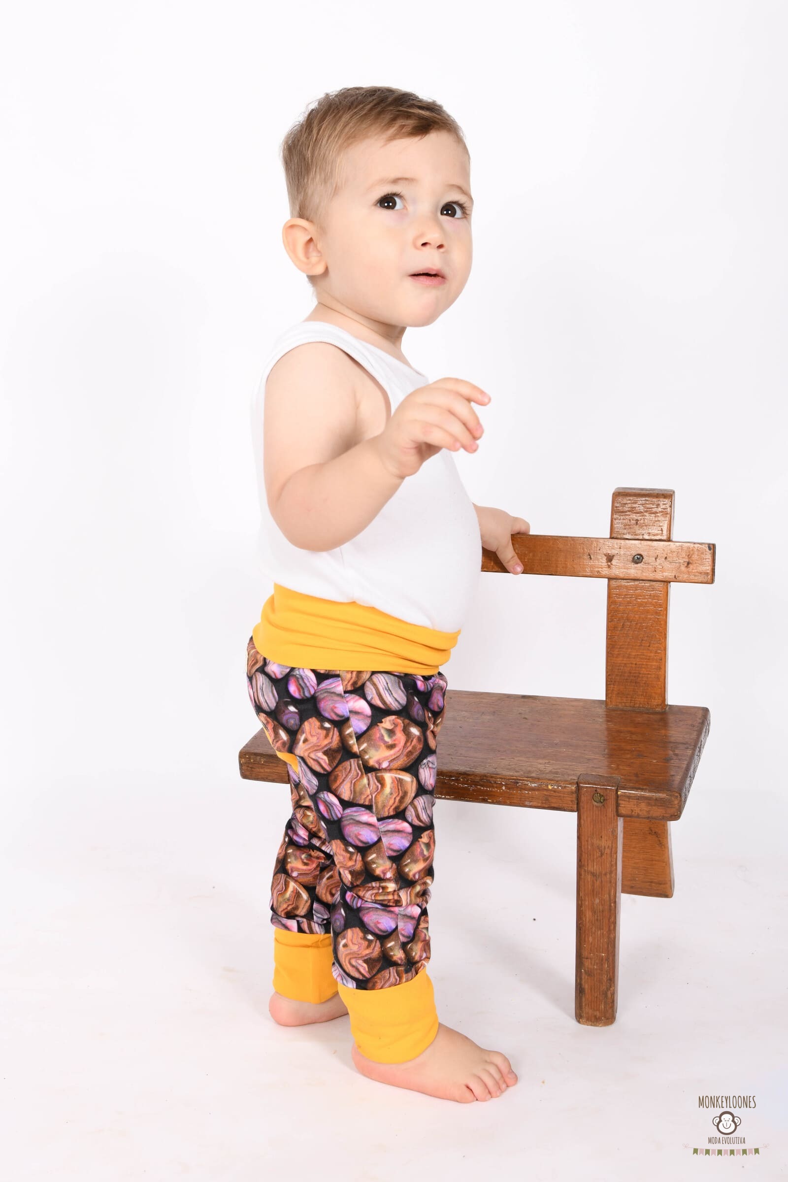 Pantalón Evolutivo "Donuts" - Algodón Orgánico (Corte Sarouel) - Imagen 4